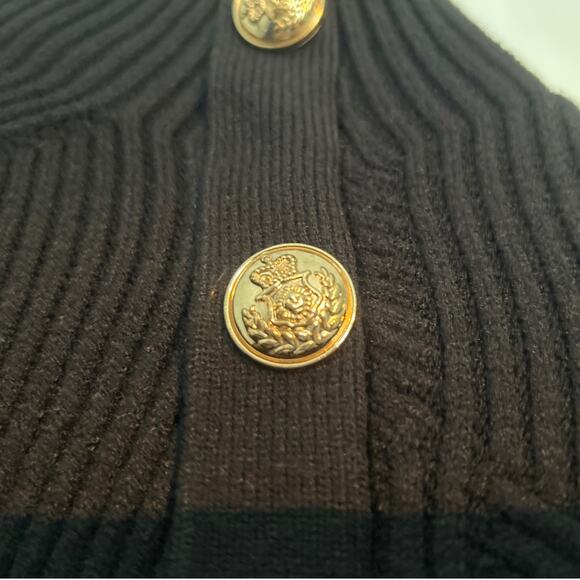 Line & Dot Stevie Sweater – Black with Gold Buttons, Women's Size Large - Picture 6 of 9